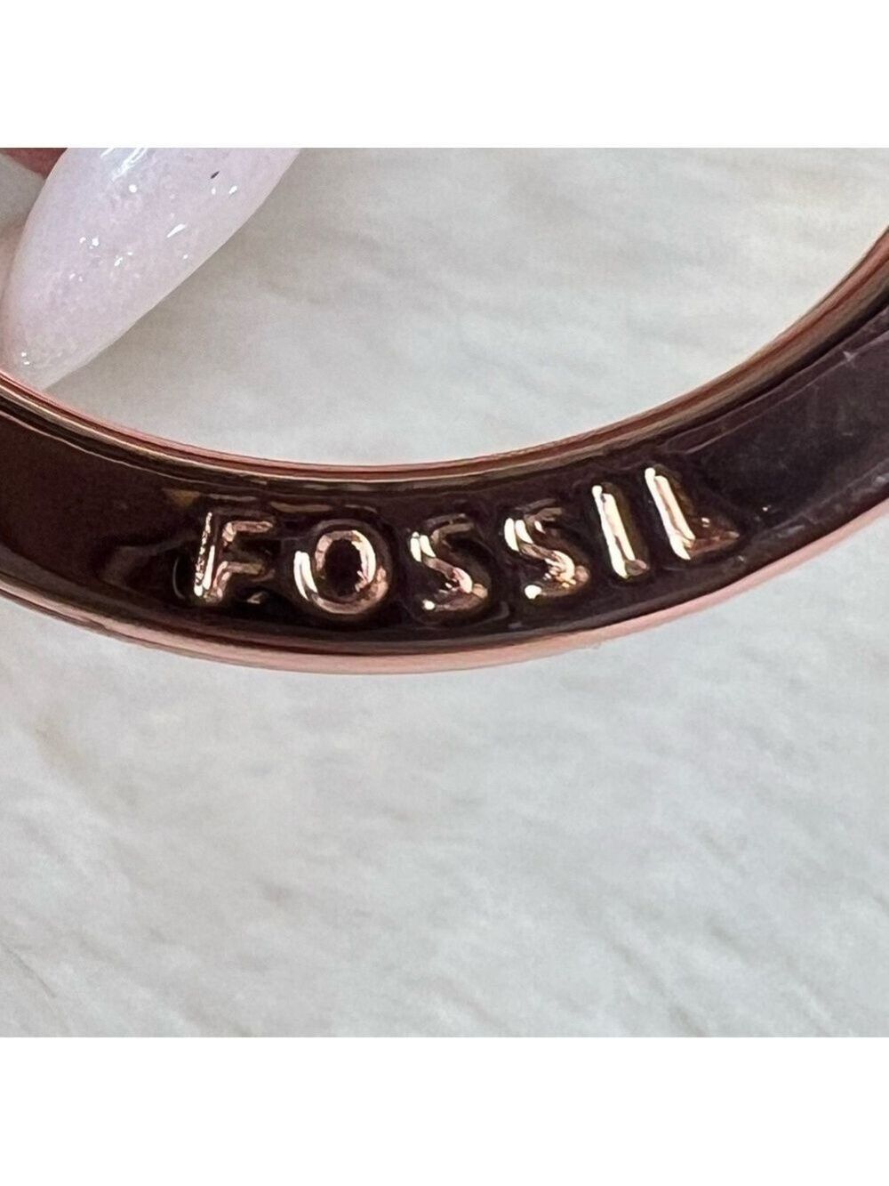 FOSSIL SOFIA ROSE-GOLD TONE SKELETON KEY FOB - Picture 6 of 8